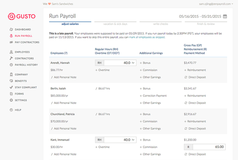 Gusto - payroll software